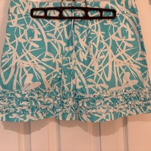 Lilly Pulitzer Blue Bubble Mini Skirt with Ruffles
